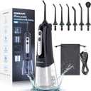 Cordless Water Dental Flosser Teeth Cleaner, INSMART Professional 300ML Tank DIY Mode USB Rechargeable Dental Oral Irrigator for Home and Travel, IPX7 Waterproof 6 Modes Irrigate for Oral Care