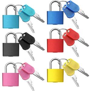 6Pcs Luggage Locks Small Suitcase Locks with Keys Plastic-Covered Mini Padlock for Suitcase Backpack Box Bag
