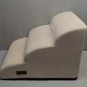 Dog Stairs for Small Dogs,3 Step Dog Ramp for Couch and Bed,Pet Stairs with Non-Slip Bottom for Old Cats,Indoor Pet Steps,Comfort,Durable,15.4" H (Beige)