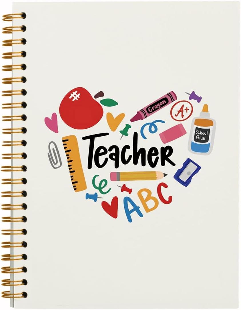 2 x QUICQOD Teacher Gifts Notebook Journal for School,Love Appreciation Gift for Teacher,Back to School Gifts,Thank You Gift,Hardcover Spiral Notebook 5.5x8.3