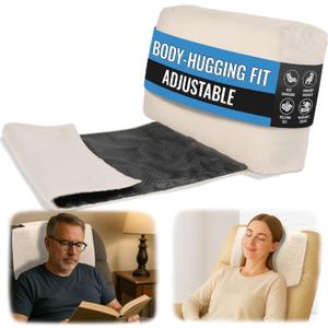 Recliner Headrest Pillow, Versatile Neck Support Cushion with Velvet Cover for Adults, Ideal Accessory for Chair, Couch, Office, Bed, Lumbar Pain Relief, Travel, Lounging, Cream