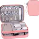 DDgro Electornics Travel Organizer Case for Cable/Cords/Charger/Tech Accessories, Large Pouch Bag for Woman (Pink, PU-Large)