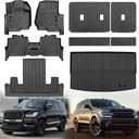 for 2018-2024 Ford Expedition Max/Lincoln Navigator L 7 Seater Floor Mats 3 Row Trunk Cargo Liners Backrest Mat Set TPE Protection Mat Accessories (Only for 7seat, Fit MAX Or L)