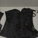 Charmian Women's Steampunk Spiral Steel Boned Vintage Retro Corset Tops Bustier (XX-Large, Black)