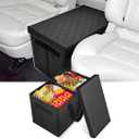 Autorder Car Seat Organizer for 2020-2025 2026 Ford Explorer Accessories Portable Backseat Organizer with Lid Handles Multipurpose Car Floor Storage for Kids Toys Baby Products Daily Necessities