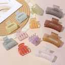 SMKSL 12 Pcs Hair Clips for Women 3 Styles Small Medium Large Claw Clips for Thin Thick Curly Hair, Strong Hold Hair Claw Clips, Stylish Plastic Hair Accessories Ideal Gifts for Women (Ice Cream)