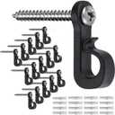 20 PCS Hanger Hooks with Expansion Tube, 3.4 Inches Windproof Screw Hooks for Hanging Outdoor String Lights, Plants, Christmas Patio Lights, (20PCS Black)