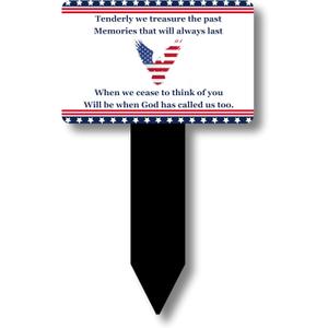 Personalized Memorial Stake Plaque with Poem - American Flag Eagle Design, Garden Tribute - Personalized Memorial Gifts