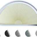 Arch Window Shade Blackout Cellular Shades Half Circle Moon Window Covering No Drill Honeycomb Cordless Blinds for Indoor Window Room Darkening Easy Install Light Blocking Blinds (1, Beige, 36x18inch)