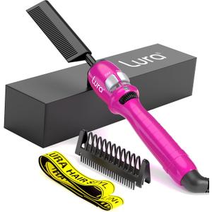 200-500F Pink Hot Comb: Electric Hot Comb for Lace Front Wigs, Electric Pressing Combs for Black Hair, Electric Straightening Comb for African American Hair