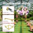 YALLOVE 2 Pcs 31.5 Inch Metal Flower Stand, Gold Centerpieces Vases Stand With Clear Acrylic Sheets, Geometric Display Rack for Wedding Party Decorations
