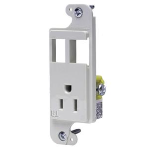 Bryant Electric RJ65WTR tradeSELECT JLOAD Tamper-Resistant Multimedia Outlet, Two Open Ports Unloaded, 15A, 125V, White