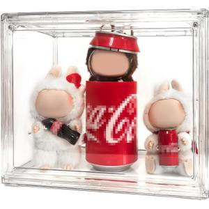 Display Case Compatible with Labubu POP MART, Acrylic Clear Display Box Shelf for Labubu Doll COCA-COLA Series, 1 Pack