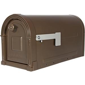 Architectural Mailboxes Brunswick Decorative, Heavy duty Steel Metal Post Mounted Mail Box for outside, Bronze, Large Curbside Mailbox with Magnetic Latch