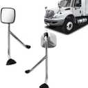 Chrome Hood Mirror for International 4300 Truck Driver Left Side with Mounting Arm (Chrome(silvery), Pair)