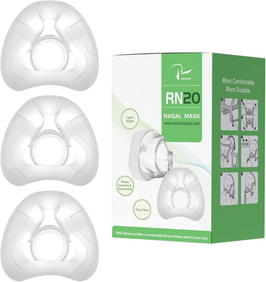 Airfit N20 Replacement Cushion Medium - 3Packs Air Fit Nasal Nose Mask Accessories Supplies Compatible with Original N20 Frame, Optimized Comfort & Secure Seal