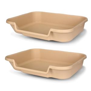 KittyGoHere Senior Cat Litter Box, Large Litter pan, Open Top Low Entrance Kitty Litter Box, Lightweight Low Entry Litters Box, Durable, Made in USA - Beach Sand)
