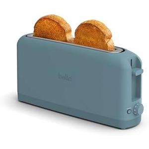 bella 2 Slice Slim Toaster, Fits-anywhere™ Kitchenware, 6 Setting Shade Control with Reheat & Cancel Buttons, Fits Sourdough, 10” Long Slot, Anti Jam & Auto Shutoff, 900 Watt, Surf