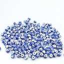 About 200Pcs 6mm Porcelain Beads for Jewelry Making Blue Flower Printed Ceramic Beads Ceramic Spacers for Handmade Jewelry Making Bracelets Necklace