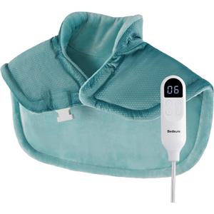Bedsure Heating Pad for Neck and Shoulders - Birthday Gifts for Women Men Mom Mens, FSA Eligible Items, Weigthed Heated Pad 2.2lbs, Weighted Large Heated Wrap, 24" x 22", Teal