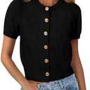 PRETTYGARDEN Womens Casual Summer Short Sleeve Cardigans 2026 Button Down Knitted Sweater Basic Crew Neck Crop Tops Small