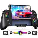 Gammeefy Switch Controllers Compatible with Nintendo Switch/Switch OLED, One-Piece Joypad Controller Replacement for Switch Pro Controller with 9 Lights Color, Turbo, Macro, KeyLinker APP, Game Boy Color