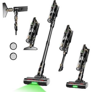 Trucozie Cordless Vacuum Cleaner, Self-Standing Lightweight Stick Vacuum with 50 mins Runtime, Powerful Suction, Anti-Tangle Wireless Vacuum for Home, Hardwood Floor, Carpet, Pet Hair, Black