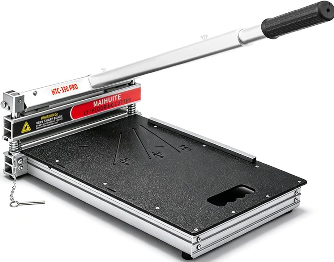 17mm Thick Upgrade Stability Heavy Laminate Floor Cutter,13" Professional Vinyl Flooring Cutter with 15 /30 /45Adjustable Angle Settings,Cuts Laminate, LVP,LVT,SPC,Engineered Hardwood (Black)