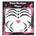 Tiger Face Sticker Set, Black Stripes with Pink Nose Design,Halloween Headpiece Stick On (Black White Pink)