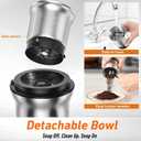 Secura Electric Coffee Grinder and Spice Grinder with Stainless Steel Blades, 1 Removable Bowl, Stainless
