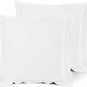 Nestl Soft Pillow Shams Set of 2 - Double Brushed Microfiber Pillow Covers - Hotel Style Premium Bed Pillow Cases, with 1.5 Decorative Flange, Euro 26"x26" - White (01 - White)