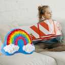 DBlosp Plush Craft Rainbow Pillow, Fabric by Number Art & Crafts, No Sewing, Making Your Own DIY Rainbow Pillow, Kids Project, Learning Fun, Ages 5+