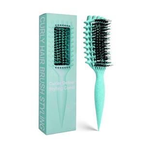 Curly Hair Brush Candybrush Curl Defining Brush for Detangling Shaping and Defining Curls for Women, Men, Wet & Dry Hair (Green)