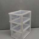 Gonice Small 3 Drawer Storage Organizer, White Plastic Drawer Storage, Small Desktop Organizer for Home, Office