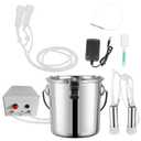 Double Cup Milk Pump for Cows and Sheep, Portable Pulsating Milking Machine with Nipple, 3 Liters Large Capacity, Easy to Clean Food Grade Material, Suitable for Family Farm Use