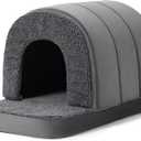 Indoor Dog House - Orthopedic Dog Tent Bed w/Egg-Crate Foam - Pet Bed with Cover Cave - Waterproof Lining - Nonskid Bottom, Ideal for Large Breeds & Fits 36-Inch Crate - 35"x22" (Charcoal)