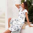 MISFAY Women's Summer Maxi Dress Ruffle Sleeve Long Beach Split Dresses with Pockets (XXL)