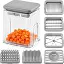 4-In-1 French Fry Cutter, Veggie Chopper, Potato Onion Fry Cutter, Vegetable Cutters, Dicer Chopper Slicer, Apples Slicer and Corer, Food Chopper for Carrots, Cucumbers, Tomato (COLOR:Grey)
