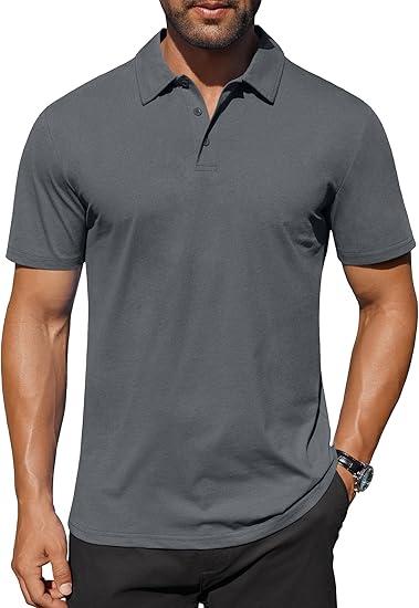 COOFANDY Men's Polo Shirts Short Sleeve Moisture Wicking Golf Shirt Fashion Casual Collared T-Shirt Size S