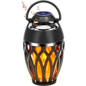 Vanten Outdoor Bluetooth Speakers, Bluetooth 5.0 Led Flame Speaker, IPX5 Waterproof Flame Torch Atmosphere Speaker, Patio Speakers Gifts for Men Women, Decorations for Party Garden Home