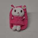 Gloveleya Kids Backpack Girl Backpack Toddler Girl Backpacks with Stuffed Bunny Toy Rose Red 9''
