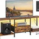 SONGMICS BELLAH Collection - TV Stand for TVs Up to 70 Inches, Media Console Table and Entertainment Center Unit for Living Room, with Shelves and Drawer, Steel, Industrial, Rustic Brown ULGS131K101S, 13.8"D x 61.8"W x 23.6"H
