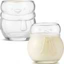 2 Pcs Christmas Penguin and Snowman Drinking Glasses, 18oz Xmas Penguin and Snowman Clear Glass Mug Novelty Stemless  Glass with Gold Rim Xmas Creative Coffee Juice Cup for Party Supply