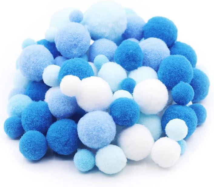 150pcs Assorted Sizes & Colors Craft Pom Poms Balls for Hobby Supplies and DIY Creative Crafts Party Decorations (20)
