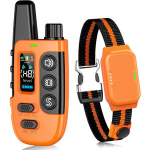 Shock Collar for Dogs, IP67 Waterproof Dog Training Collar with Remote Control, 3 Modes: Beep, Vibration, Safe Static, Rechargeable Adjustable for 15-110lbs Medium Large Dogs