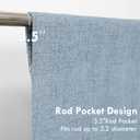 DriftAway Double Layer Linen Blackout Tie Up Curtains Thermal Insulated Fully Lined Balloon Roman Shade Bathroom Window Adjustable Rod Pocket for Small Window 45 Inch by 63 Inch Dusty Blue