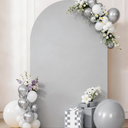 Silver Arch Backdrop Cover for Wedding Decor Fitted Spandex Chiara Backdrop Stand Covers for Party Birthday Bridal Shower Engagement Photo Studio Backgrounds Decorations