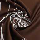 Estelar Textiler Brown Blackout Curtains 63 Inches Long, Room Darkening Curtains for Bedroom, Thermal Insulated Drapes with Silver Foil Print Palm Leaf Pattern for Living Room, 52Wx63L, 2 Panels