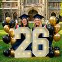 Marquee Numbers 2026 Graduation Decorations: 2.3FT Large Light up Numbers 26 Signs for Grad Decor 2026 New Year Eve Party Supplies Decoration Class of 2026 Senior Decor Girl Boy Balloons 26th Birthday