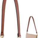 PH PandaHall 25.7 Inch Leather Bag Strap, 1 Inch Wide Purse Strap Genuine Leather Puse Handle Camel Bag Handles Replacement with Golden Buckles for Women DIY Handbag Underarm Bags Shoulder Bags